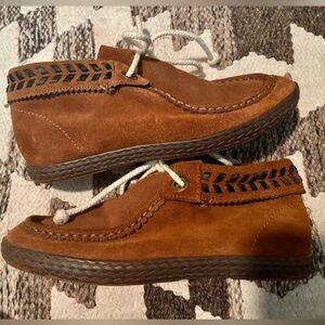 Armistice Anthropologie Suede Chukka Moccasins France 37 6.5, 7 Like New